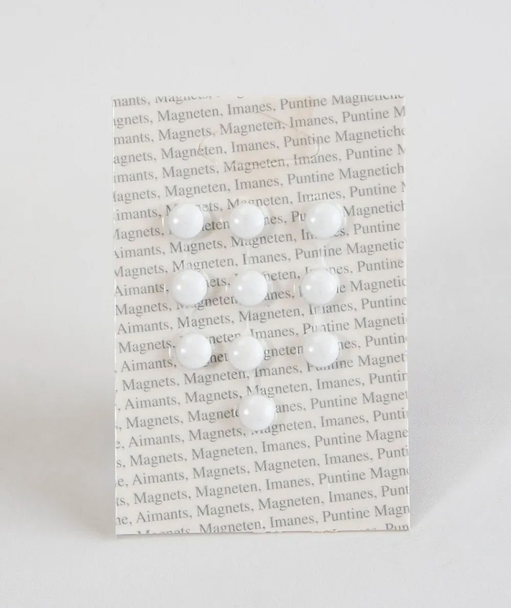10 aimants ronds coloris blanc Ø.9 x l.6 mm* Pêle-Mêle Et Pense Bête