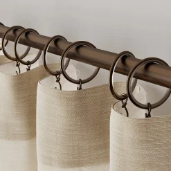 GoodHome 10 anneaux et crochets tringle à rideau silencieux Kozani métal marron Ø16/19mm* Tringle À Rideau À Composer
