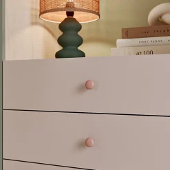 GoodHome 4 boutons de meuble ronds en porcelaine et métal rose Ø.3 cm Edern* Bouton De Meuble