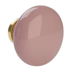 GoodHome 4 boutons de meuble ronds en porcelaine et métal rose Ø.3 cm Edern* Bouton De Meuble