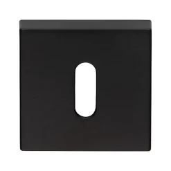 Hardwarexchange 2 boutons rosace a clipser 019, Carré 7 mm, Rosace trou de clé L, finition noir, pour porte intérieure.* Bouton De Porte