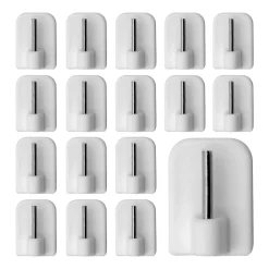 CDéco 20 Crochets Autocollants, Blanc, Support de Tringle pour Fenêtre ou Porte Fenêtre* Rail À Rideaux