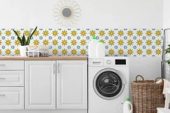 D-C-Fix 6 dalles adhésive murales Wall Tiles Alia effet carreaux de ciment jaune, gris, blanc L.15 x l.15cm* Sticker Et Adhésif Décoratif