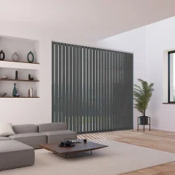 Madeco 5 lamelles verticales orientables 89mm pour store californien gris chiné sans chaînette H.260cm, Screen* Store Californien