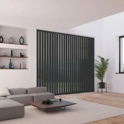 Madeco 5 lamelles verticales orientables 89mm pour store californien noir sans chaînette H.260cm, Screen* Store Californien