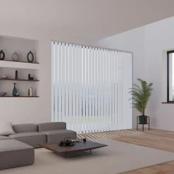 Madeco 5 lamelles verticales orientables 89mm pour store californien blanc sans chaînette H.260cm* Store Californien