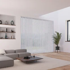Madeco 5 lamelles verticales orientables 89mm pour store californien gris chiné sans chaînette H.260cm,* Store Californien