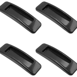 Deko 4 Pièces Poignée De Porte Coulissante Autocollantes Plastique pour Armoires de Portes et Fenêtres de Type Pate Noir* Bouton De Porte