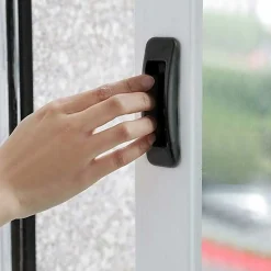 Deko 4 Pièces Poignée De Porte Coulissante Autocollantes Plastique pour Armoires de Portes et Fenêtres de Type Pate Noir* Bouton De Porte