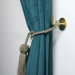 Mobois 2 porte embrasses rideau métal doré mat L.33,5mm* Embrasse À Rideaux