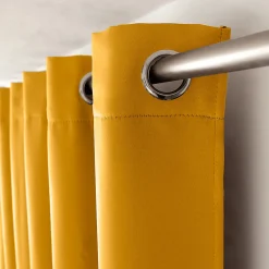 Cmadeco 2 rideaux occultant à œillets, jaune moutarde, 140x240cm, 100% polyester, collection Réglisse,* Rideau Occultant