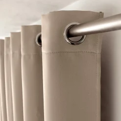 Clearance Cmadeco 2 rideaux occultant à œillets, beige naturel, 140x240cm, 100% polyester, collection Réglisse,