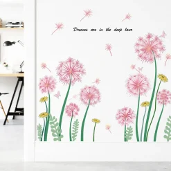 Deko 2 stickers muraux fleurs, stickers muraux fleurs salon, stickers muraux pissenlit* Sticker Et Adhésif Décoratif