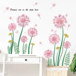 Deko 2 stickers muraux fleurs, stickers muraux fleurs salon, stickers muraux pissenlit* Sticker Et Adhésif Décoratif