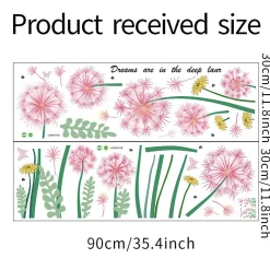 Deko 2 stickers muraux fleurs, stickers muraux fleurs salon, stickers muraux pissenlit* Sticker Et Adhésif Décoratif