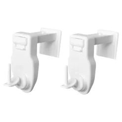 CDéco 2 Supports Clic, Sans Perçage, pour Tringle à Rideau et Voilage, Blanc Mat, Crochets Modulables
