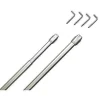 Ateliers 28 2 TRINGLES OVALES 30-50CM GRIS* Barre De Rideau Pour Vitrage