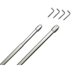 Ateliers 28 2 TRINGLES OVALES 30-50CM GRIS* Barre De Rideau Pour Vitrage