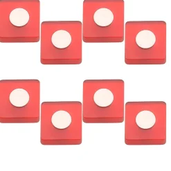Nesu 8 Un. bouton pour enfants poignées de meuble en résine plastique ABS rouge chromé mat 30x30X26MM* Bouton De Meuble