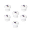 Nesu 6 Un. bouton poignées de meuble Vintage Retro bois laqué blanc lavande provence - diamètre 40MM* Bouton De Meuble