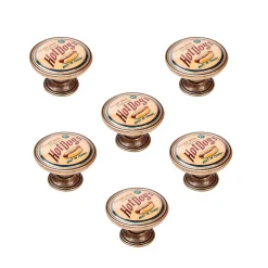 Clearance Nesu 6 Un. bouton poignées de meuble en métal Vintage Retro bronze vieilli BIG VALVE - diamètre 37MM