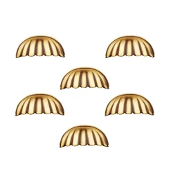 Nesu 6 Un. poignées de meuble coquille en laiton vieilli pour porte cuisine - entraxe 64MM* Poignée De Meuble