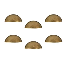 Nesu 6 Un. poignées de meuble coquille laiton bronze vieilli pour porte cuisine - entraxe 64MM* Poignée De Meuble