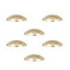 Outlet Nesu 6 Un. poignées de meuble coquille en nickel mat pour porte et cuisine - entraxe 32MM