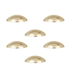 Outlet Nesu 6 Un. poignées de meuble coquille en nickel mat pour porte et cuisine - entraxe 32MM