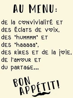 Dada Art Affiche " Au menu " l.30 x l.40 cm* Affiche