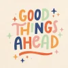 Clearance Dada Art Affiche " Good things " multicouleurs sur fond beige l.24 x l.30 cm