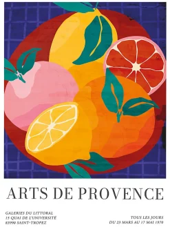 Best Dada Art Affiche agrumes " Art de Provence " multicouleurs l.30 x H.40 cm