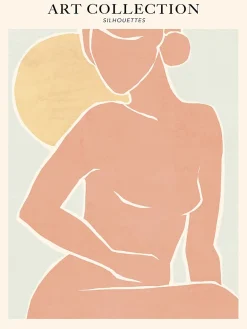 Clearance Dada Art Affiche art collection silhouettes rose pâle l.30 x l.40 cm