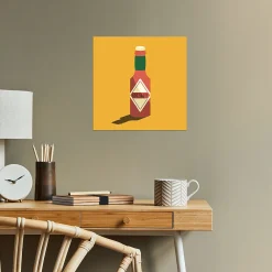 Dada Art Affiche bouteille " hot sauce " orange l.30 x l.30 cm* Affiche
