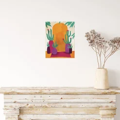 Dada Art Affiche cactus multicouleurs l.24 x H.30 cm