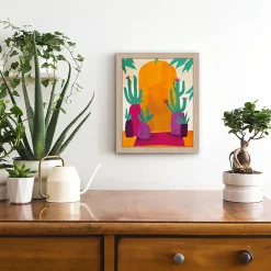 Dada Art Affiche cactus multicouleurs l.24 x H.30 cm