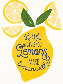 Dada Art Affiche citron jaune " Make limoncello " l.30 x H.40 cm* Affiche