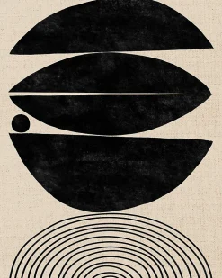 Dada Art Affiche demi cercles noirs l.40 x H.50 cm* Affiche