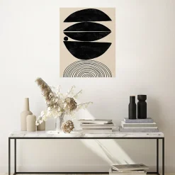 Dada Art Affiche demi cercles noirs l.40 x H.50 cm* Affiche