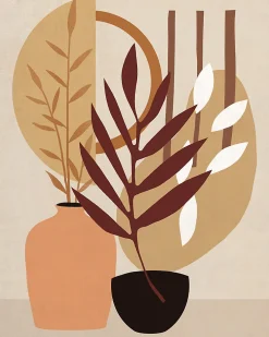 Dada Art Affiche dessin plante beige l.40 x H.50 cm* Affiche