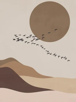 Dada Art Affiche dunes oiseaux l.30 x H.40 cm* Affiche
