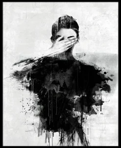 Dada Art Affiche femme visage rêve noir et blanc L.40 x H.50cm* Affiche