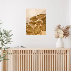 Best Dada Art Affiche feuilles ocre l.30 x H.40 cm
