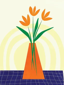 Dada Art Affiche fleurs vase orange l.30 x H.40 cm* Affiche