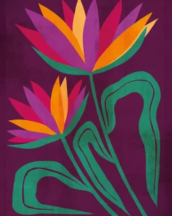 Dada Art Affiche fleurs violettes l.24 x l.30 cm* Affiche
