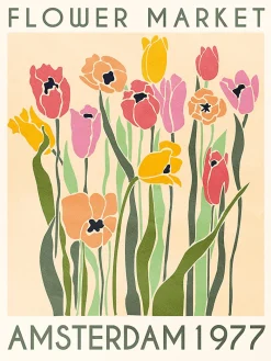 Dada Art Affiche flower market Amsterdam l.30 x l.40 cm* Affiche