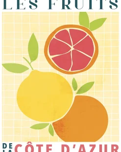 Best Dada Art Affiche les fruits de la côte d'azur l.40 x H.50 cm jaune-orange