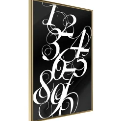 Hot Paris Prix Affiche Murale Encadrée "Alphabet of Digits" 40 x 60 cm Or