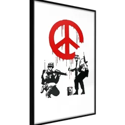 Outlet Paris Prix Affiche Murale Encadrée "Banksy CND Soldiers I" 30 x 42 cm Noir