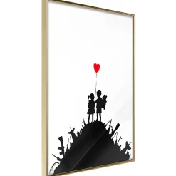 Hot Paris Prix Affiche Murale Encadrée "Banksy Kids on Guns" 40 x 60 cm Or